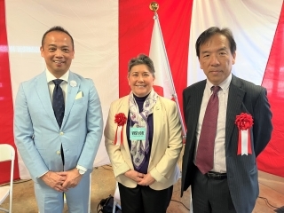 Las Vegas Gakuen Chairman Hajime Nakazawa, Honorary Consul of Japan in Las Vegas Kathleen Blakely, CG Osumi