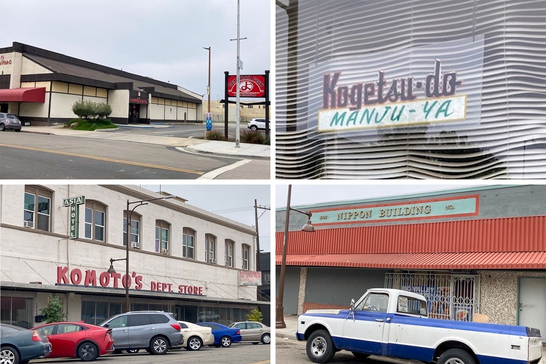今も営業している店舗を擁する日本町があったエリア(フレズノ)